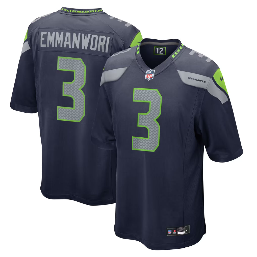 Nick Emmanwori #3 Seattle Seahawks Football Jersey