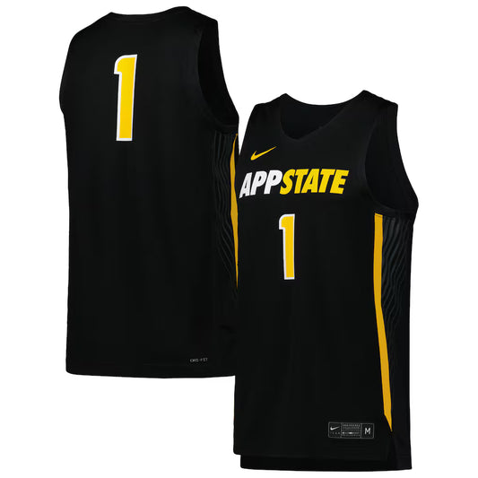 #1 Appalachian State Mountaineers Basketball Jersey - Black - NCAA