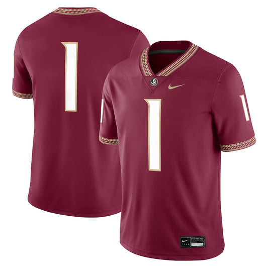 #1 Florida State Seminoles Game Jersey - Garnet - NCAA