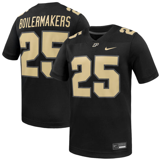 #25 Purdue Boilermakers Game Jersey - Black -