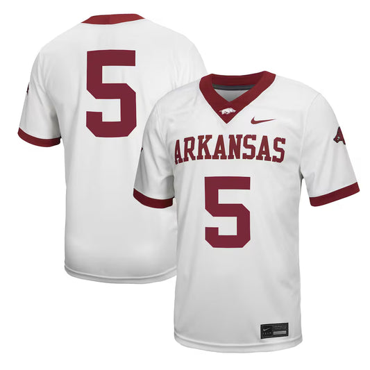 #5 Arkansas Razorbacks Untouchable Football Jersey – White - NCAA
