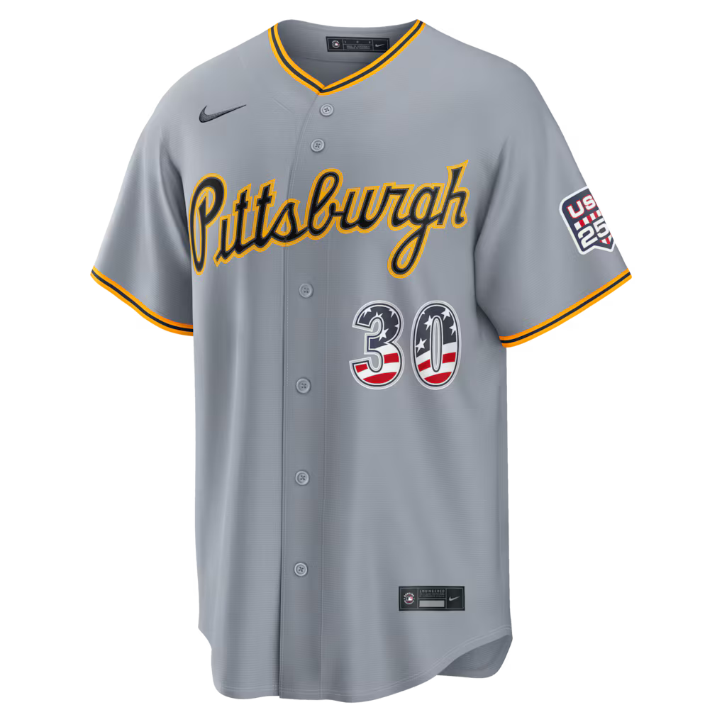 Paul Skenes Pittsburgh Pirates USA 250 Fourth of July Road Baseball Jersey – Gray