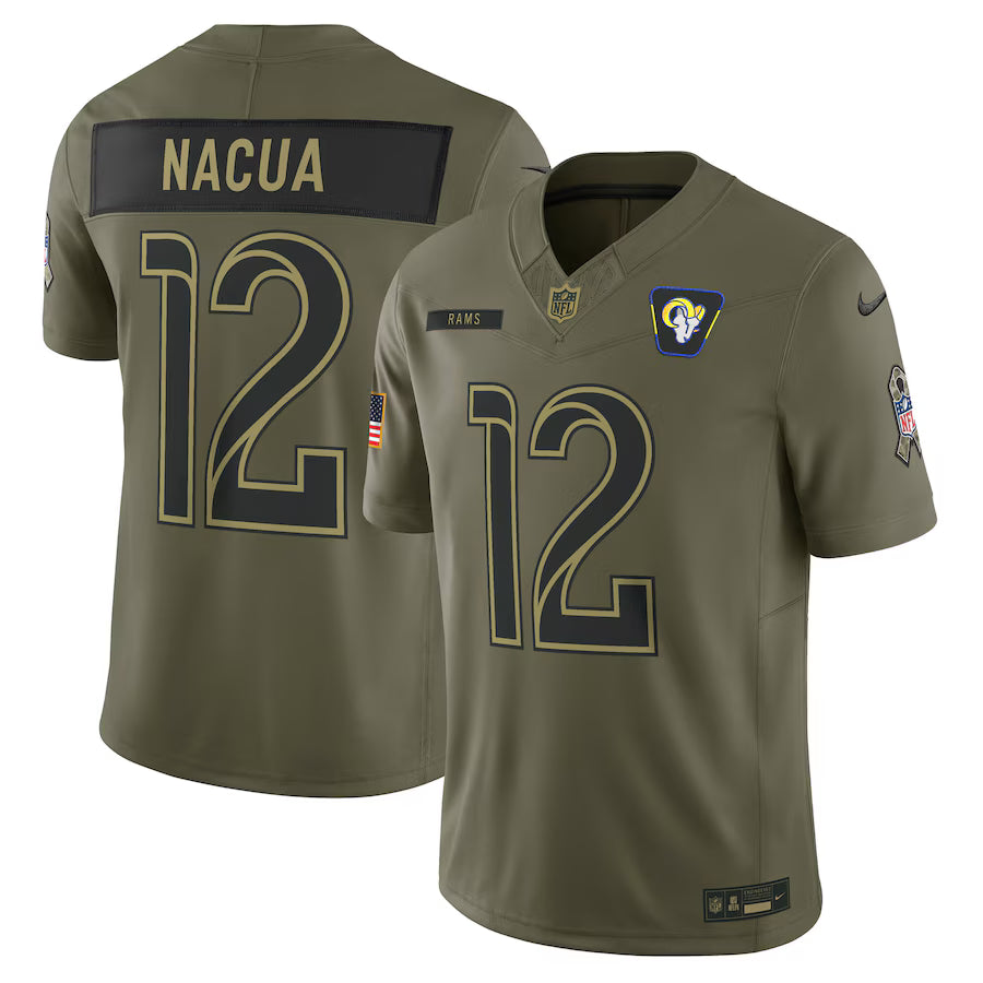 Puka Nacua Los Angeles Rams 2025 Salute to Service Limited Jersey - Olive - NFL