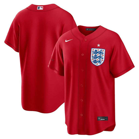 England National Baseball Team Stadium Replica Jersey - Red