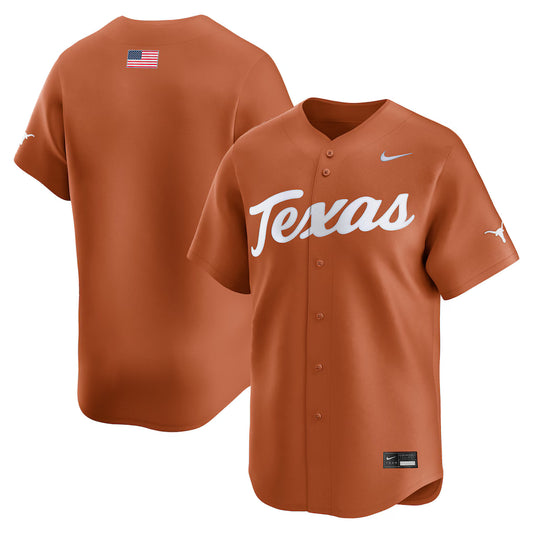 Texas Longhorns College Limited Baseball Jersey - Texas Orange -