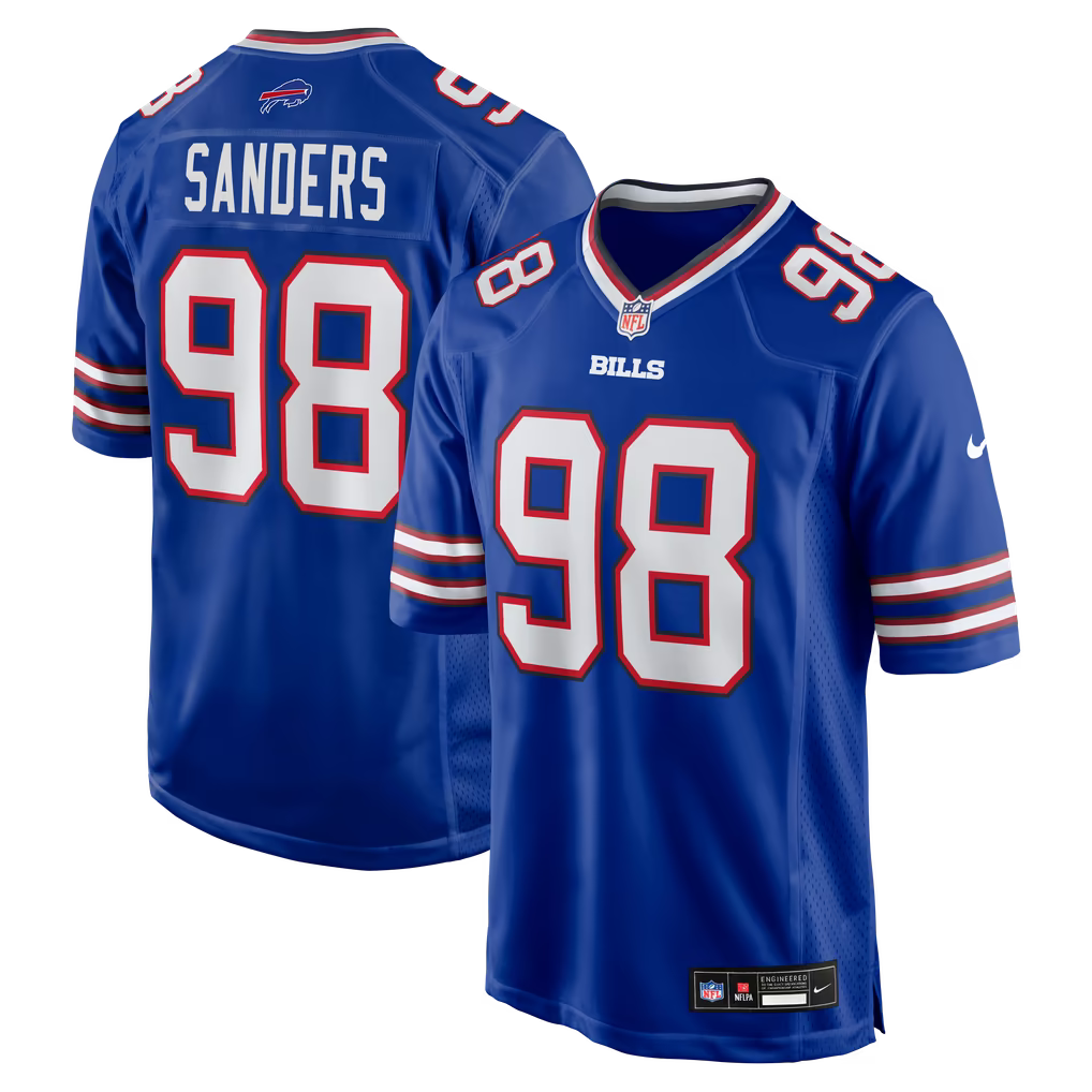 T.J. Sanders #98 Buffalo Bills Football Jersey