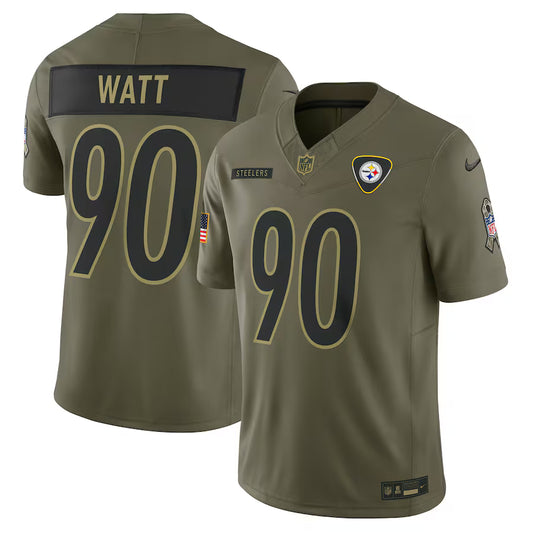 T.J. Watt Pittsburgh Steelers 2025 Salute to Service Limited Jersey - Olive - NFL