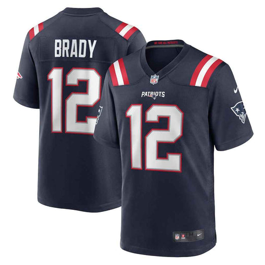 Tom Brady #12 New England Custom Name & Number Football Fan Jersey - Navy