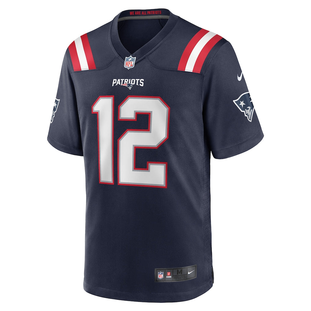 Tom Brady #12 New England Custom Name & Number Football Fan Jersey - Navy