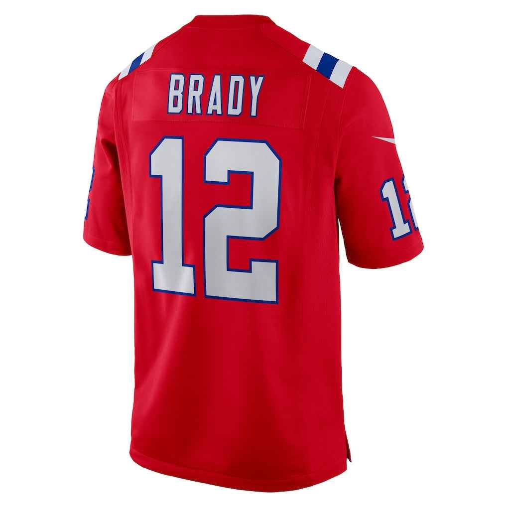 Tom Brady #12 New England Custom Name & Number Football Fan Jersey - Red