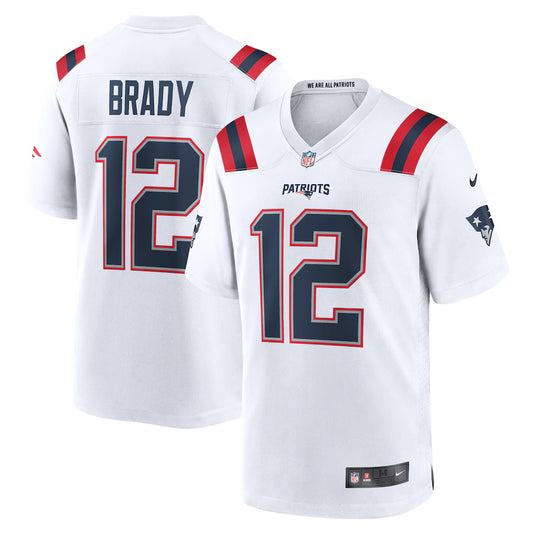 Tom Brady #12 New England Custom Name & Number Football Fan Jersey - White