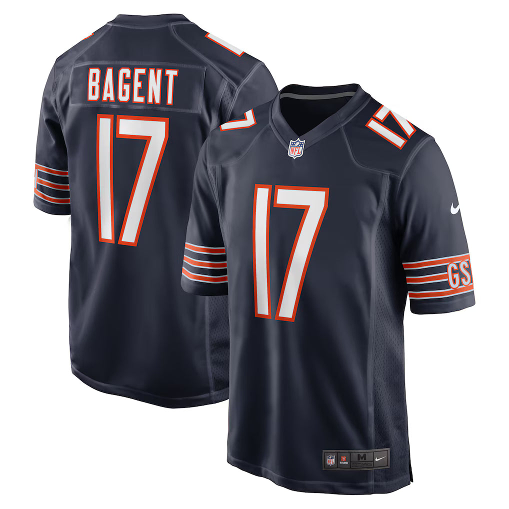 Tyson Bagent #17 Chicago Bears Football Jersey - Navy