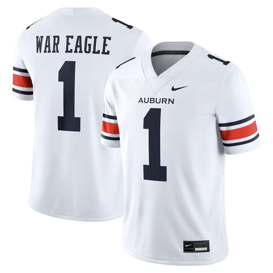 Auburn Tigers Away Football Game Jersey - White - NCAA