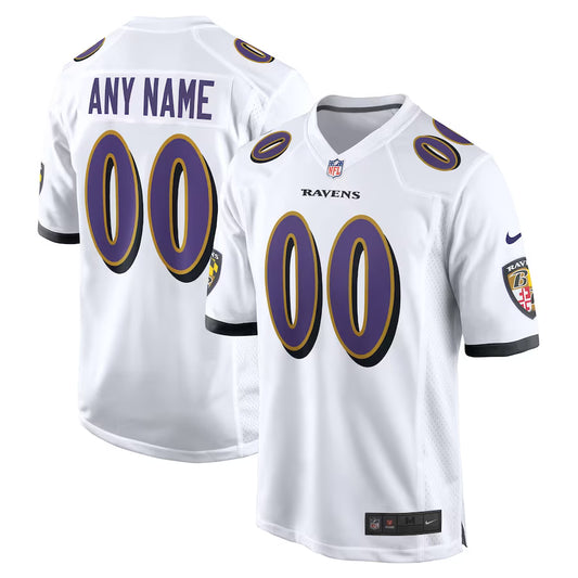 Baltimore Ravens Custom Game Jersey - White - NFL