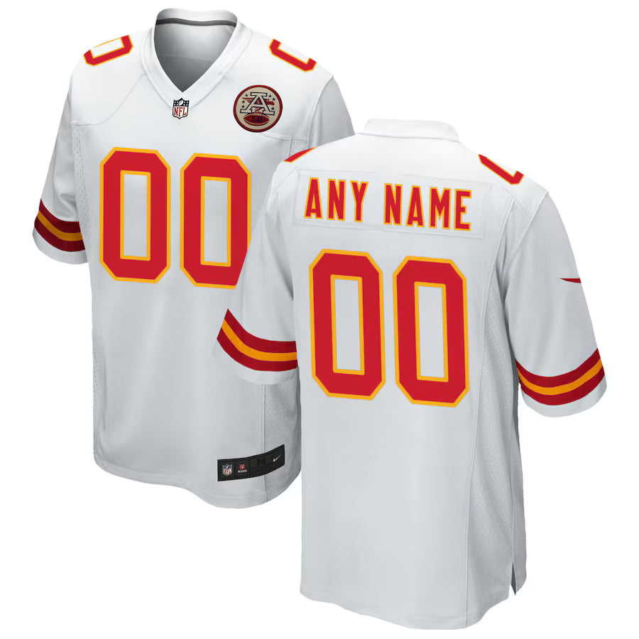 Kansas City Chiefs Custom Game Jersey - White - NFL
