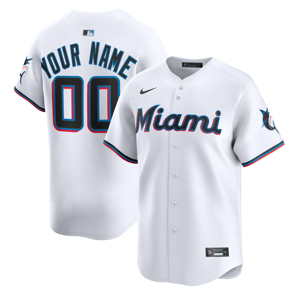 Miami Marlins Limited Custom Jersey - White
