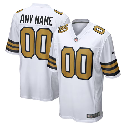 New Orleans Saints Alternate Custom Game Jersey - White - NFL