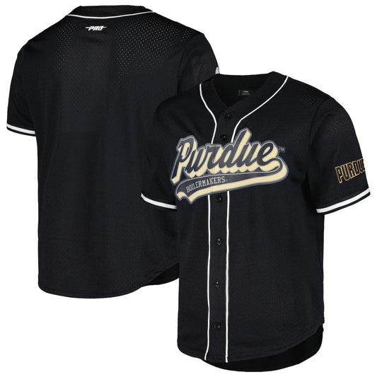 Purdue Boilermakers Pro Standard Mesh Full-Button Baseball Jersey - Black -