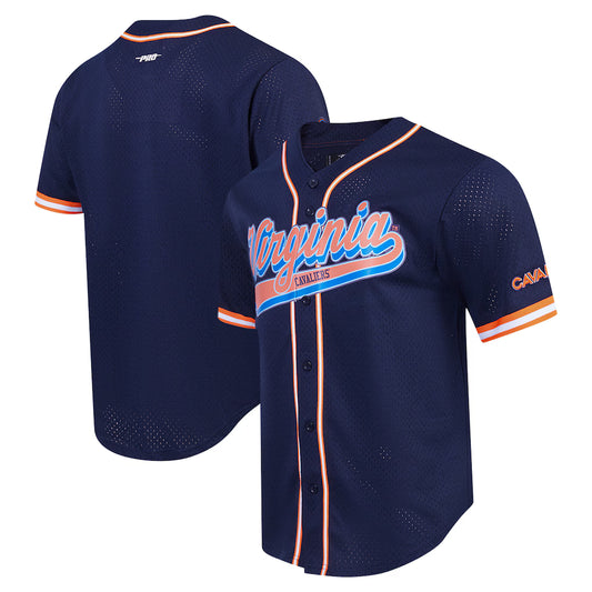Virginia Cavaliers Pro Standard Mesh Full-Button Baseball Jersey - Navy -