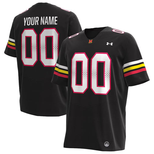 Maryland Terrapins Under Armour Custom Football Jersey - Black - NCAA