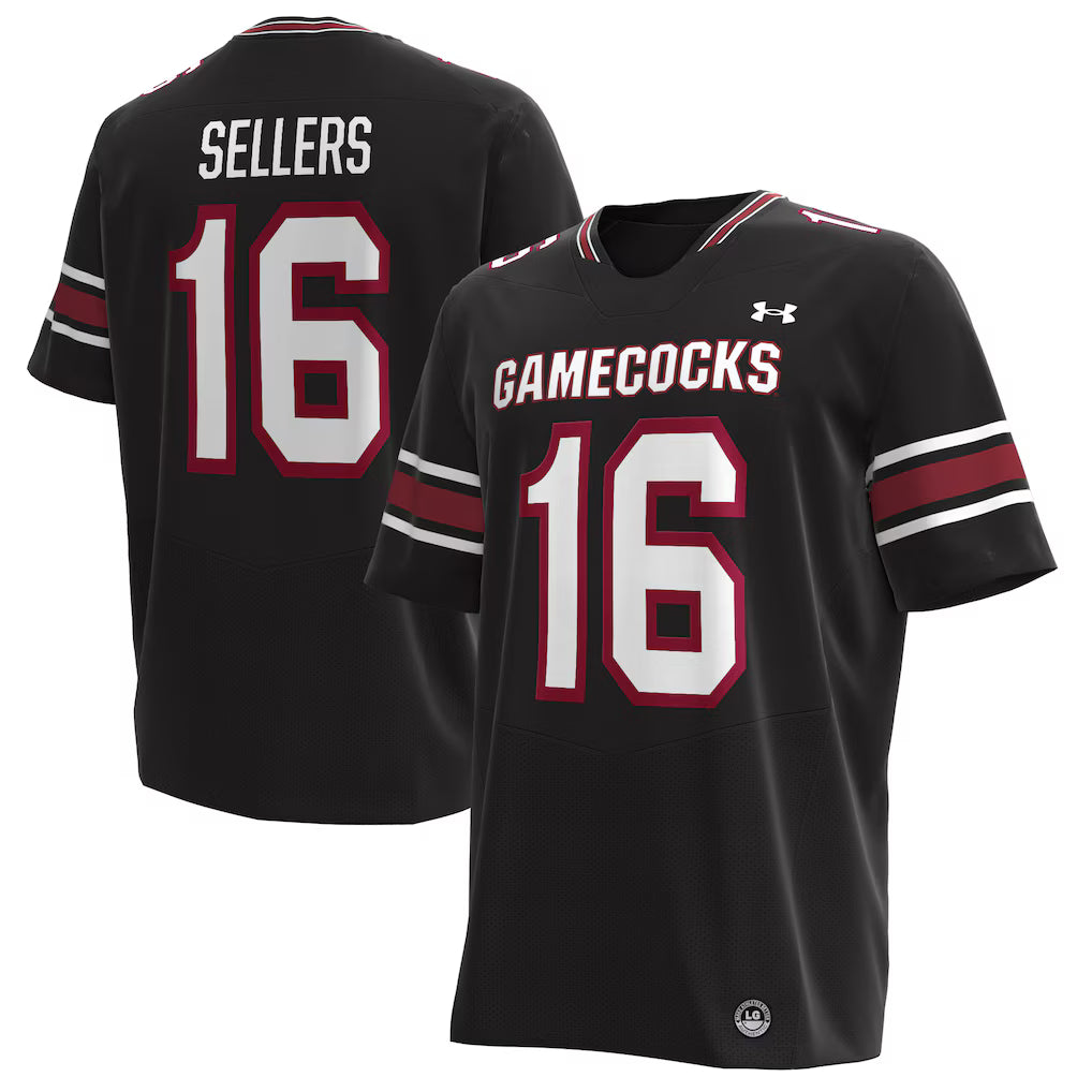 LaNorris Sellers South Carolina Gamecocks Under Armour Alternate NIL Football Player Jersey - Black -