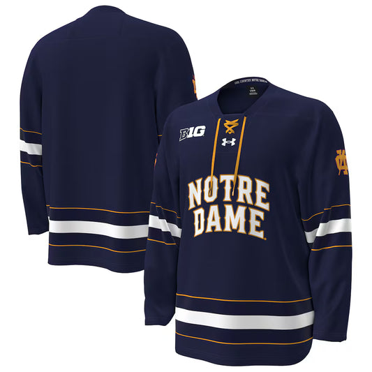 Notre Dame Fighting Irish Under Armour Hockey Jersey - Navy - NCAA
