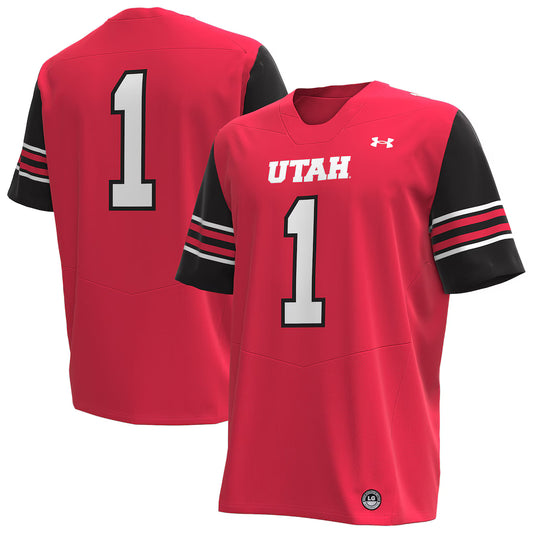 #1 Utah Utes Under Armour Football Jersey - Red -