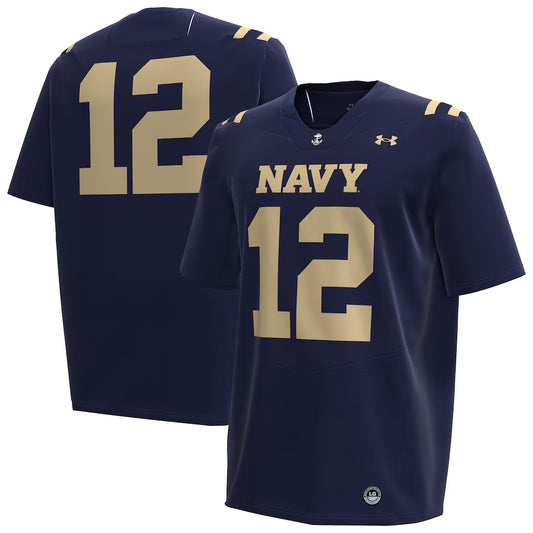 #12 Navy Midshipmen Under Armour Football Jersey - Navy - NCAA