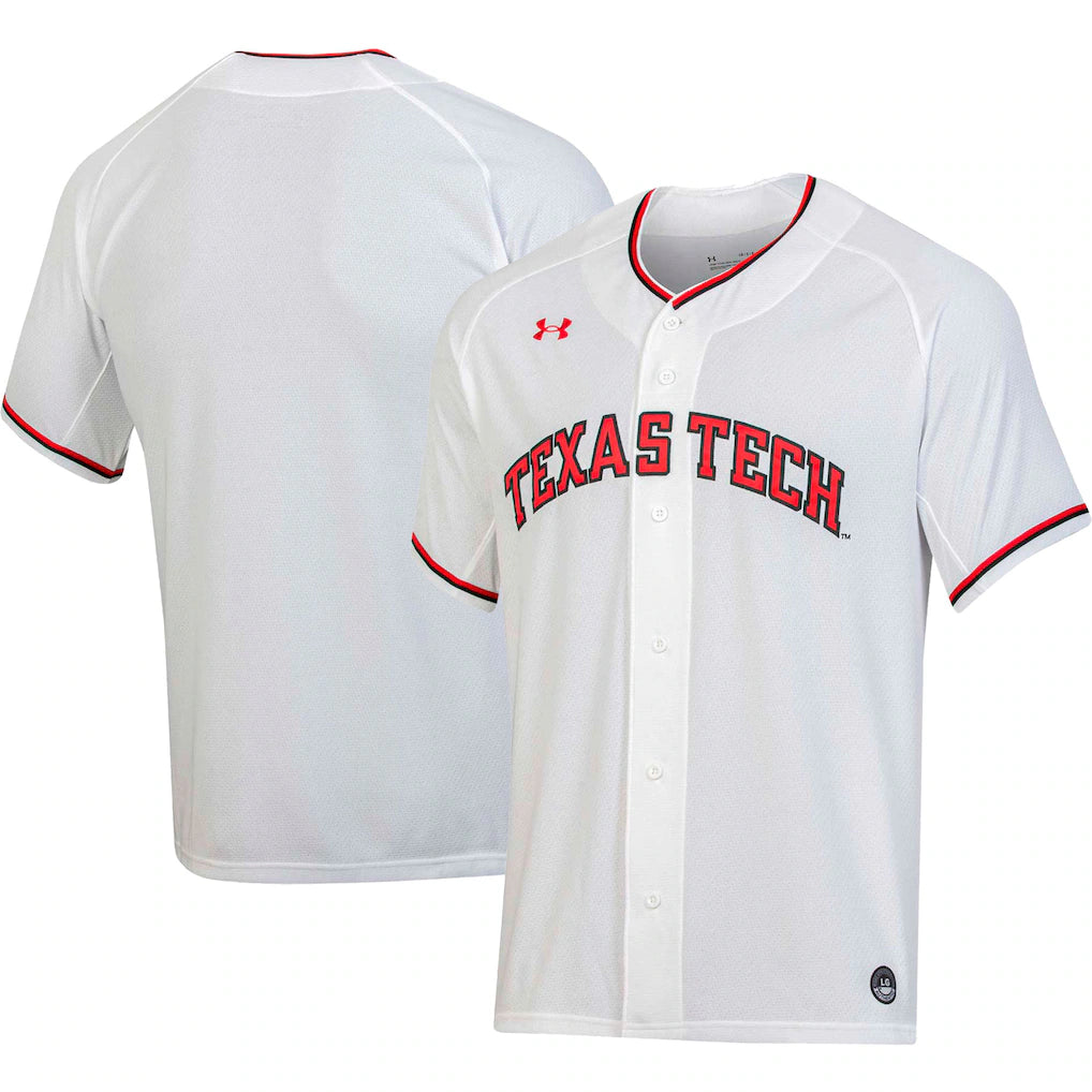 Texas Tech Red Raiders Under Armour Baseball Jersey - White -