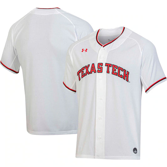 Texas Tech Red Raiders Under Armour Baseball Jersey - White -