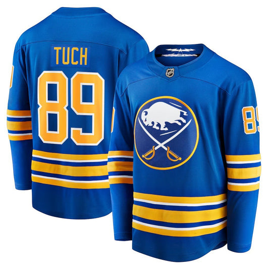 Sports Jersey Direct Alex Tuch Buffalo Sabres royal blue home breakaway hockey jersey with player name and number 89