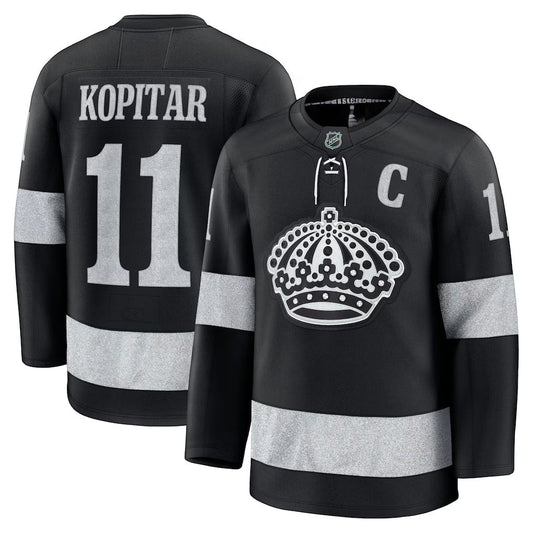 Sports Jersey Direct Anze Kopitar Los Angeles Kings black alternate premium hockey jersey with team crown logo