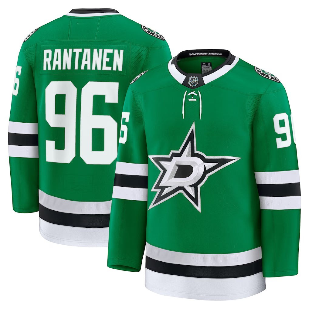 Sports Jersey Direct Mikko Rantanen Dallas Stars home premium jersey in kelly green with white and black accents