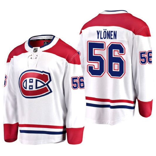 Sports Jersey Direct white Montreal Canadiens hockey jersey featuring Ylonen name and number 56 on back and front.