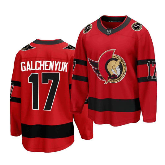 Sports Jersey Direct Ottawa Senators Alex Galchenyuk 17 red hockey jersey with team logo and player name on back