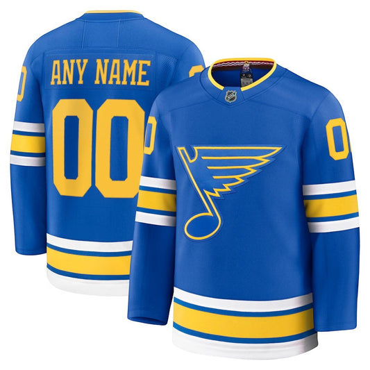 Sports Jersey Direct St. Louis Blues custom home jersey in blue with yellow accents and team logo
