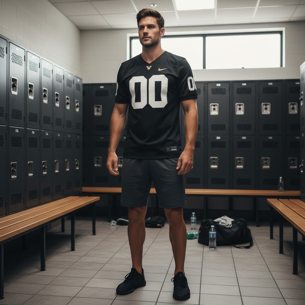 Sports Jersey Direct black Vanderbilt Commodores NIL Pick-A-Player game jersey with white numbers and 'PLAYER' on back.