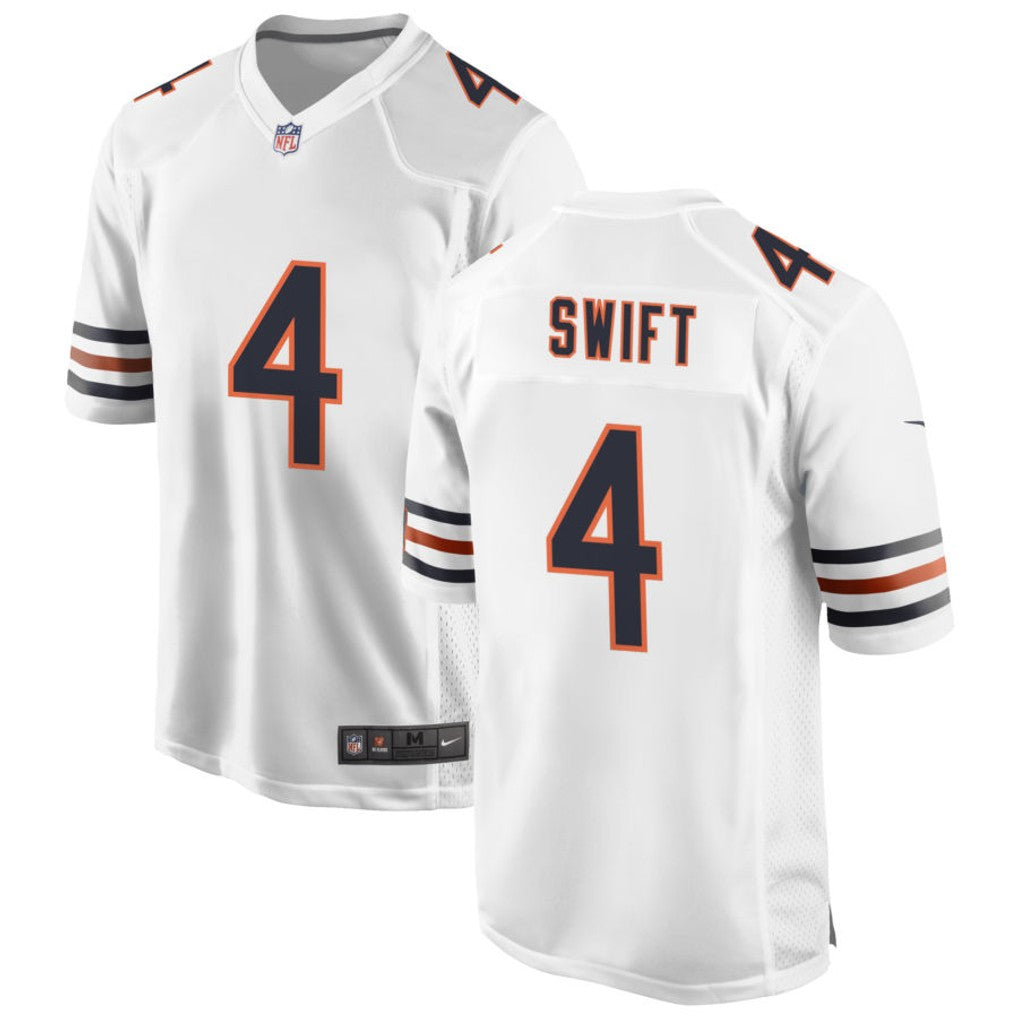 D'Andre Swift #4 Chicago Bears Football Jersey - White