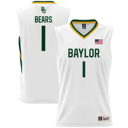 #1 Baylor Bears GameDay Greats Lightweight Basketball Jersey - White - NCAA