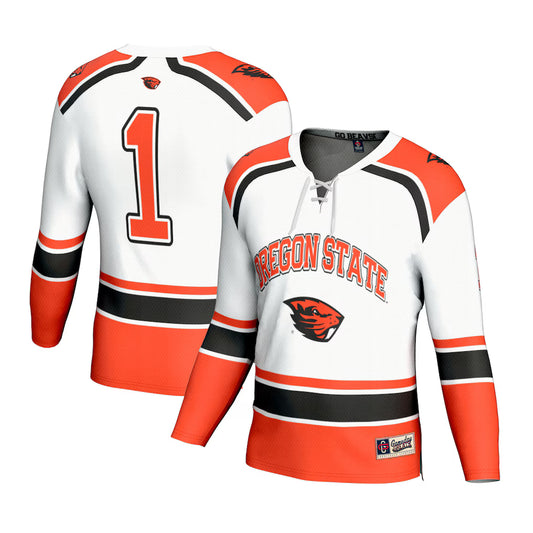 #1 Oregon State Beavers GameDay Greats Lightweight Hockey Fashion Jersey - White -