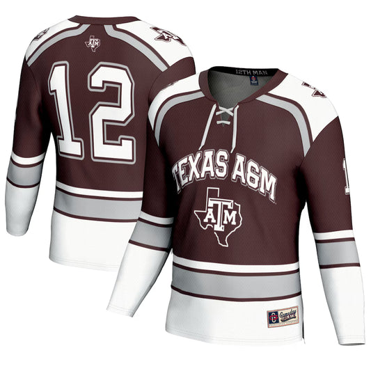 #12 Texas A&M Aggies GameDay Greats Hockey Fashion Jersey – Maroon -