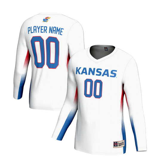 Kansas Jayhawks GameDay Greats NIL Pick-A-Player Lightweight Volleyball Jersey - White - NCAA