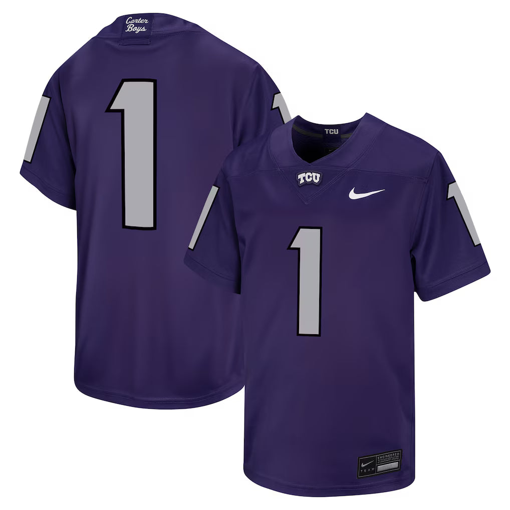 #1 TCU Horned Frogs Youth Untouchable Football Jersey - Purple -